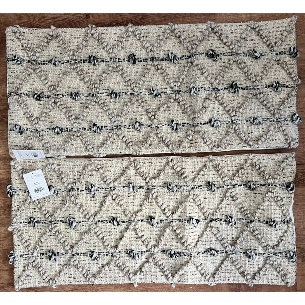 NWT Lot of 2 Surya Anders ADR-009 14"H x 32"W Pillow Cover ADR009-3214 Textured